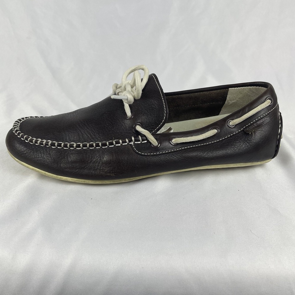 Cole Haan Men's Size 9.5 Brown Leather Grand OS Laced Driving Loafers Shoes
